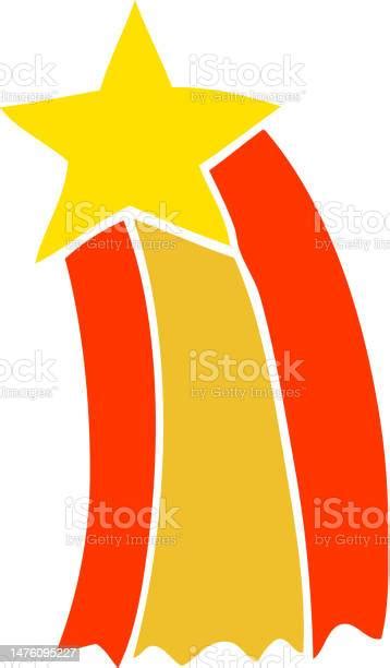 Flat Color Illustration Cartoon Shooting Star Stock Illustration