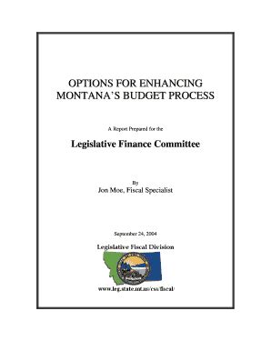 Fillable Online Leg Mt Montanas Budget Process Fax Email Print Pdffiller