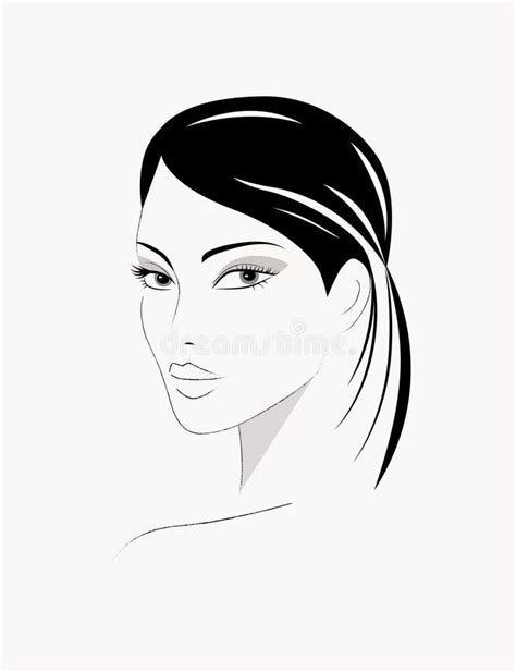 Woman With Long Black Hair Stock Vector Illustration Of Glamour