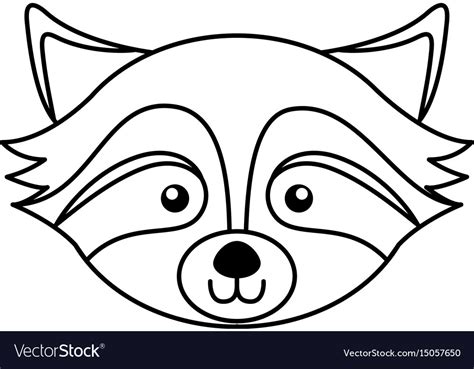 Cute raccoon face cartoon Royalty Free Vector Image