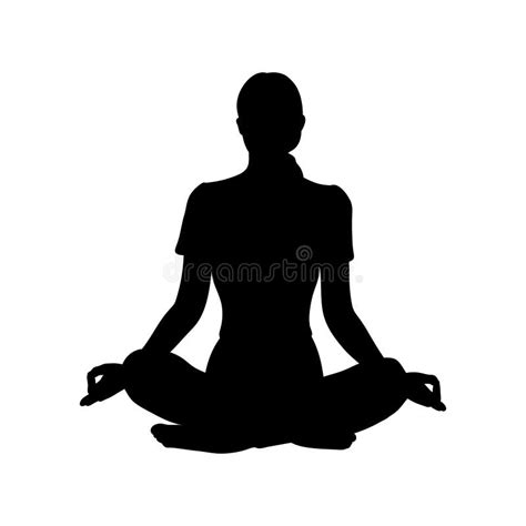 Silhouette Of A Meditating Person Vector Stock Vector Illustration