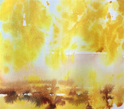 осенний пейзаж акварелью, крона деревьев | Abstract artwork, Painting ...