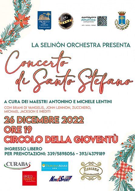 La Pro Loco Selinunte Organizza Il Concerto Di Santo Stefano Prima