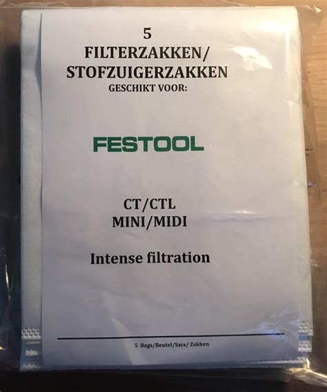 Stofzuigerzakken Filter Laags Voor De Festool Ct Ctl Mini