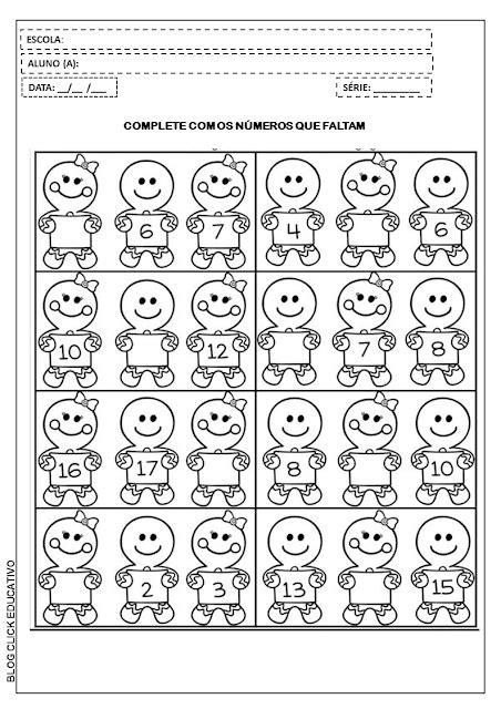 Atividade De Matem Tica Para Ano Complete Os N Meros Clicks