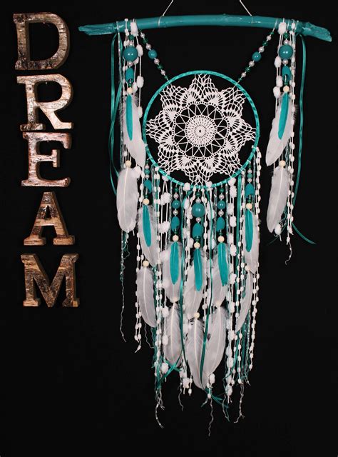 Turquoise Dreamcatcher Boho Dream Catcher Large Crochet Dreamcatcher T Wedding Ceremony Photo