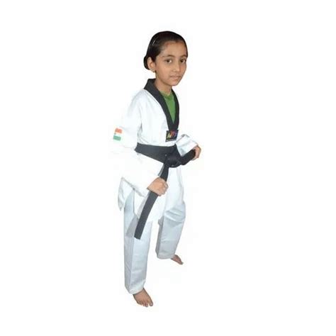 DG Sport White And Black Kids Taekwondo Uniforms, Size: 2 to 5 Years, Rs 310 /piece | ID ...