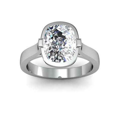 1 Ct Cushion Cut Natural Diamond 3mm Bezel Setting Solitaire Natural