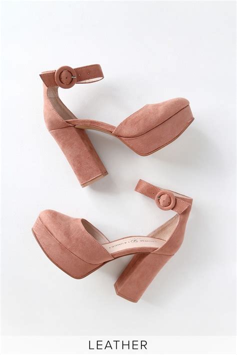 Chinese Laundry Norie Dusty Rose Platform Heels Suede Heels Lulus