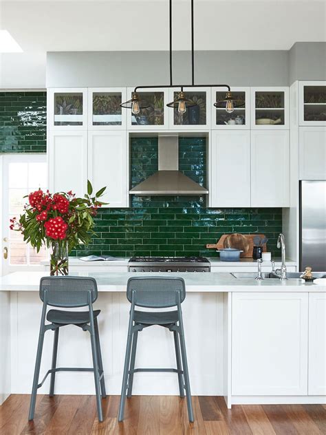 35 White Cabinets With Green Backsplash Adventures Green Tile Green Backsplash White