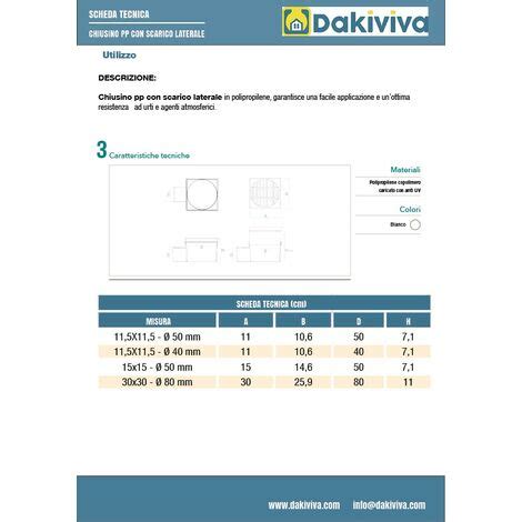 Chiusino Sifonato In Pp Con Scarico Laterale Dimensione Cm 11 5x11