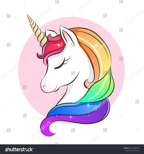 Sleeping Beautiful Rainbow Unicorn Pink Circle Stock Vector Royalty Free 1543989587 Shutterstock