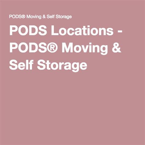 PODS Locations - PODS® Moving & Self Storage