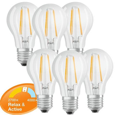 X Osram Led Filament Leuchtmittel Birnenform A W W E Klar