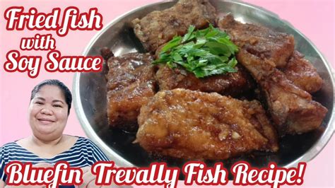 Fried Bluefin Trevally Fish Talakitok With Garlic And Soy Sauce