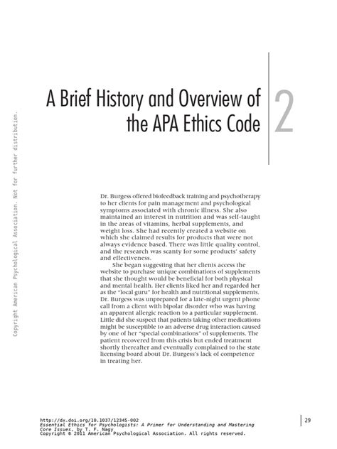 Ch2 A Brief History And Overview Of The Apa Ethics Code Pdf