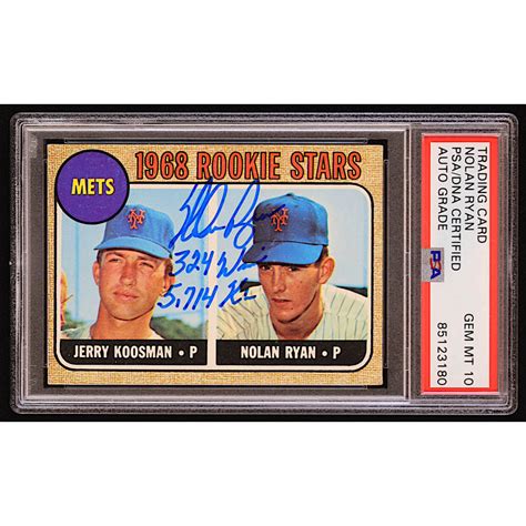 Nolan Ryan Signed 1968 Topps 177 Rookie Stars Jerry Koosman Nolan