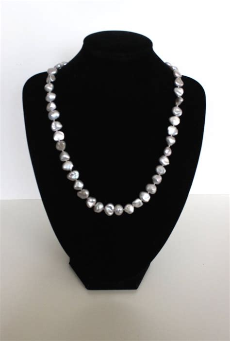 Pearl Necklacepale Grey Fresh Water Pearls Etsy