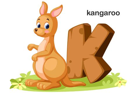 K for Kangaroo 1236878 Vector Art at Vecteezy