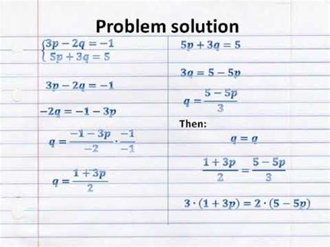 ALGEBRA LINEAR EQUATIONS SYSTEMS WITH TWO UNKNOWNS EQUALIZATION YouTube