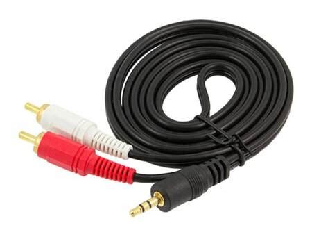 KABEL do Przesyłu Sygnału Audio 2x RCA Cinch jack 3 5mm 150cm czarny