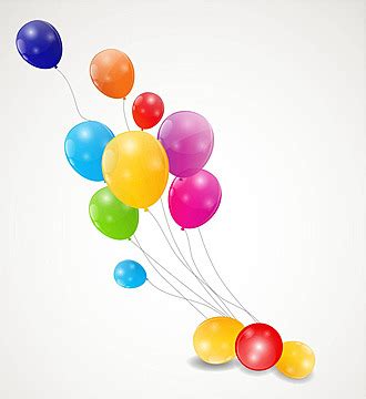 Colorful Flying Balloons For Celebrations On A Transparent Background