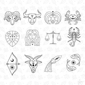 Zodiac Signs Procreate Stamps Zodiac Stamps Zodiac Procreate