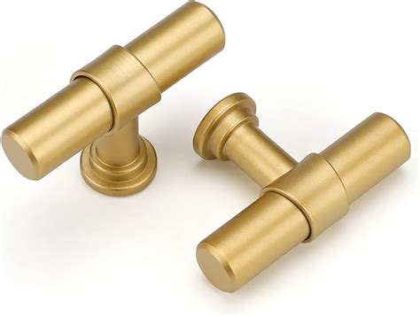 Haliwu Pack Gold Cabinet Knobs Brushed Brass Cabinet Knobs Kitchen