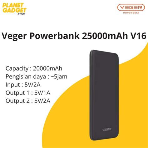 Jual Veger Powerbank Low Watt Mah V Di Seller Planet Gadget