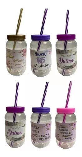 Cilindro Dulcero 80 Pzas Personalizado Jar Popote500ml Calca Meses