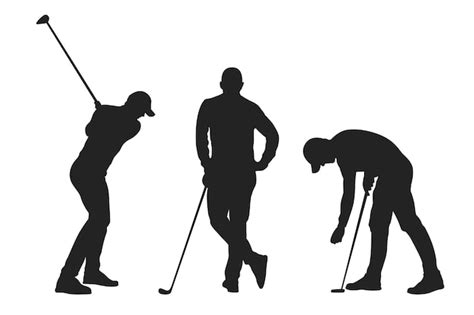 Golfer Putting Silhouette Vectors And Illustrations For Free Download