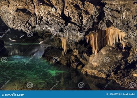 Underground Lake in the Demanovska Cave of Liberty Stock Image - Image of heritage, attraction ...