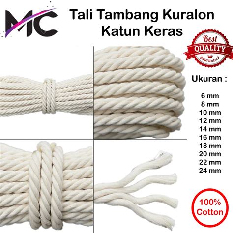 Jual Tali Tambang Katun Kuralon Size Mm Mm Warna Putih Kuralon