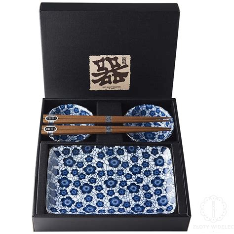 Made In Japan Blue Plum Zestaw Do Sushi Miseczki Pa Eczki Talerze