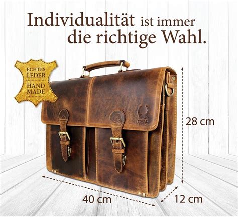 Premium Laptoptasche Aus Echtem Leder F R Zoll Laptop F R Herren