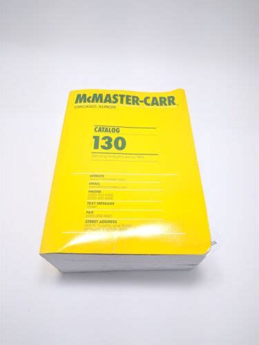 Mcmaster Carr Chicago Illinois Catalog 130 Paperback Ebay