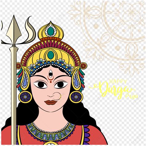 Cartoon Hand Drawn Durga Ashtami Durga Puja Festival Png Durga Png