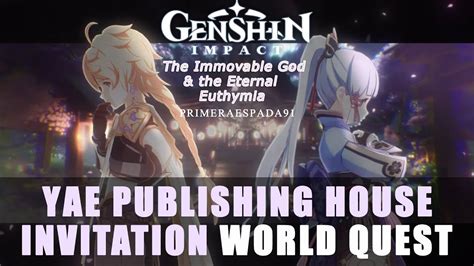 Genshin Impact Yae Publishing House Invitation World Quest YouTube