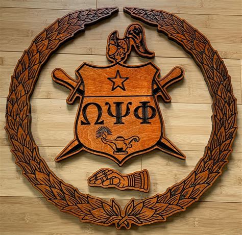 Omega Psi Phi Shield (1919) - Stained - 24" Tall – Creative CNC Carvings