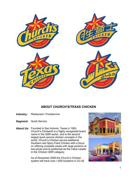 ABOUT CHURCH S TEXAS CHICKEN U S Commercial Service