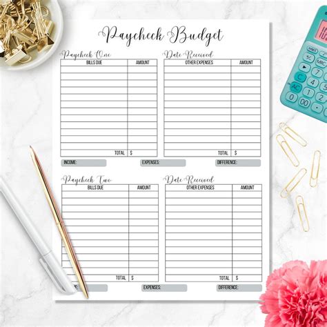 Organizing Budgeting Printables Archives