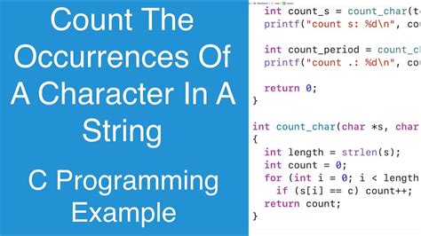 Count The Occurrences Of A Character In A String C Programming