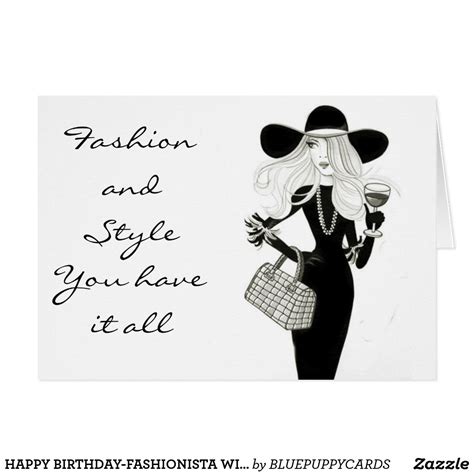 Happy Birthday Fashionista With Style Card Happy Birthday Wishes Sister Happy