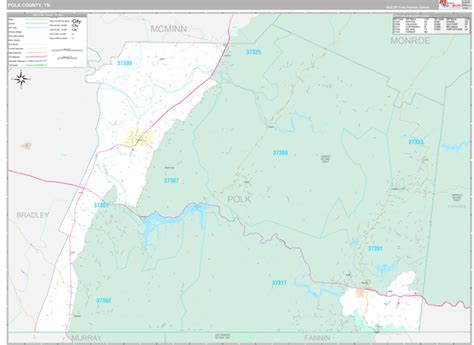 Polk County, TN Wall Map Premium Style by MarketMAPS - MapSales