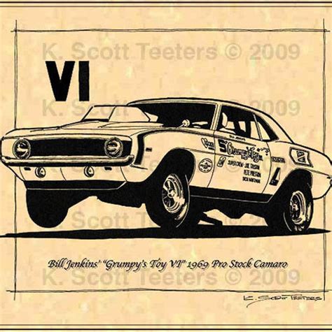Bill Jenkins Grumpys Toy Vi Pro Stock 1969 Chevy Camaro Racer Print