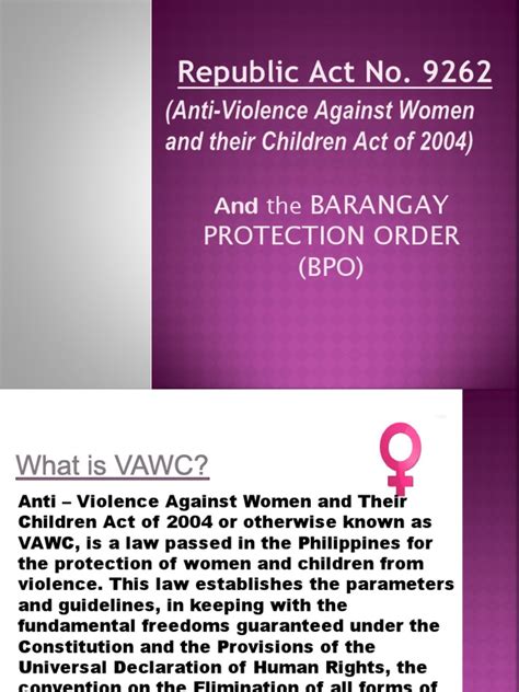 Vawc Presentation Atty Romano Pdf Restraining Order
