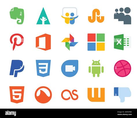 Social Media Icon Pack Including Lastfm Html Microsoft Dribbble