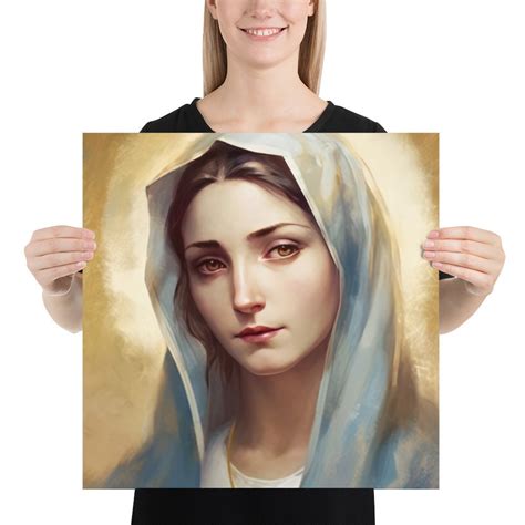 Our Lady Of The Rosary Portrait Religious Art Catholic Wall Decor Virgin Mary Christian Ts