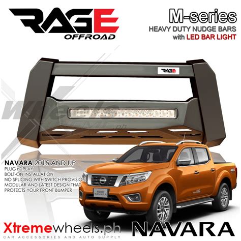 Nissan Navara 2015 2025 RAGE M Series BLACK NUDGE BAR BULL BAR