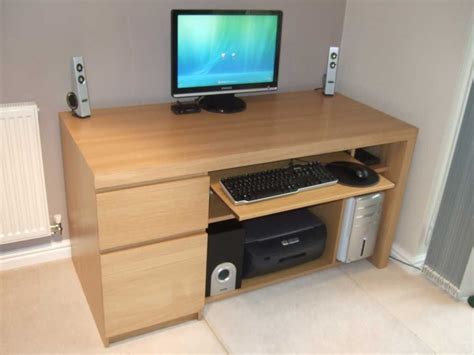 Supreme Ikea Wood Computer Desk Hidden Wall Cabinet